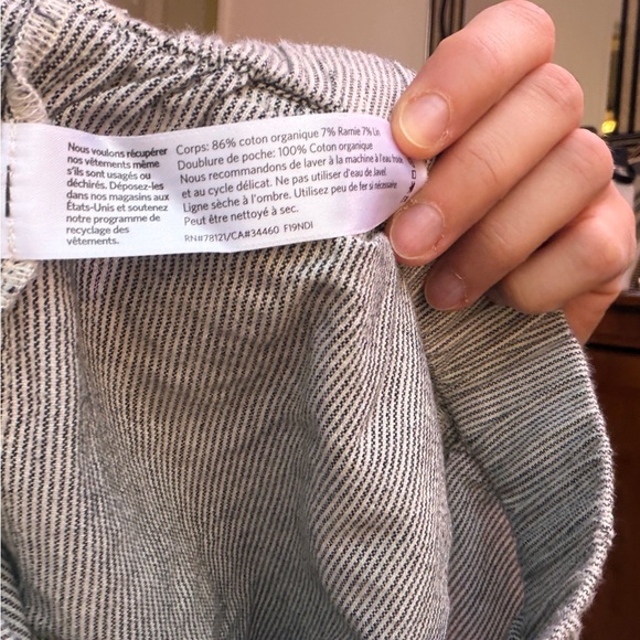 Eileen Fisher Women's Light Gray Striped Cotton Joggers - Picture 5 of 6